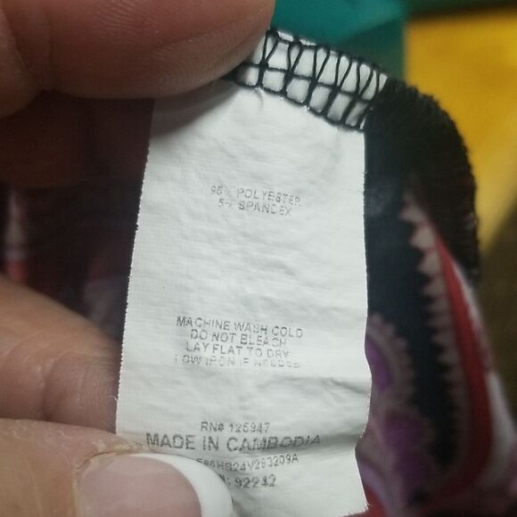 Cocomo Blouse Multicolored Paisley 3/4 Cuff Sleeve Size 2X - Picture 9 of 10